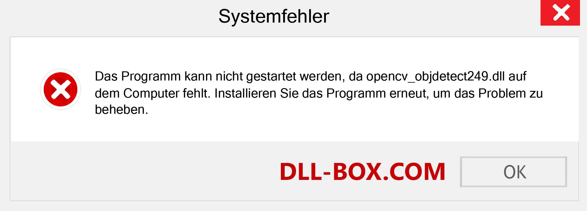 opencv_objdetect249.dll-Datei fehlt?. Download für Windows 7, 8, 10 - Fix opencv_objdetect249 dll Missing Error unter Windows, Fotos, Bildern